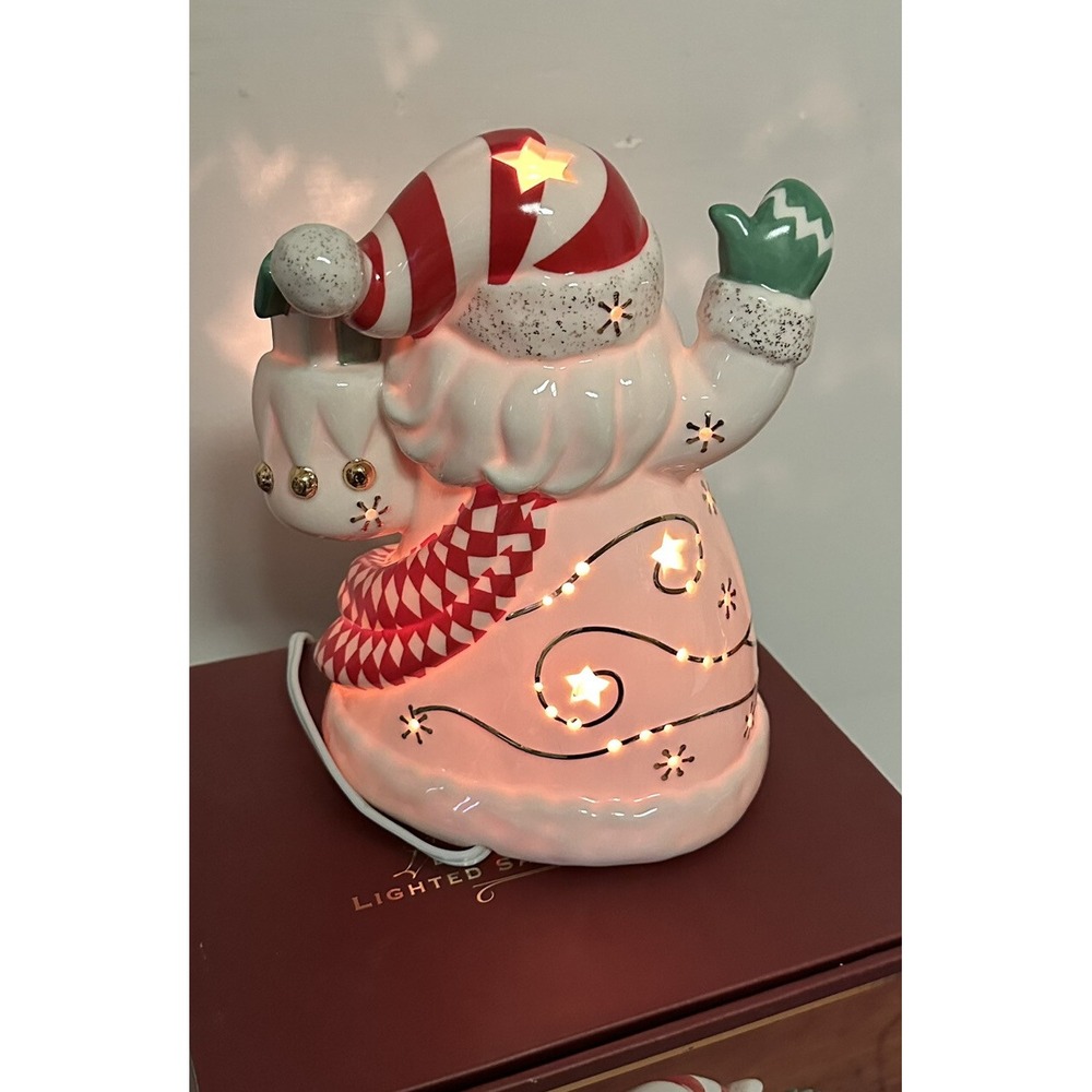 Vintage Lenox Occasions Lighted Santa Figurine 2003 Christmas Fine 6238257 Ivory - Picture 8 of 15